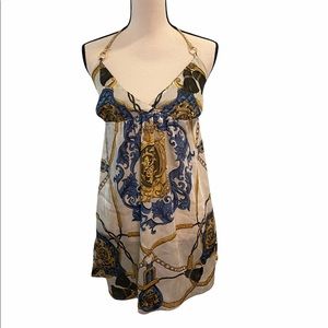 Final price 🔴 Printed halter top with gold braid